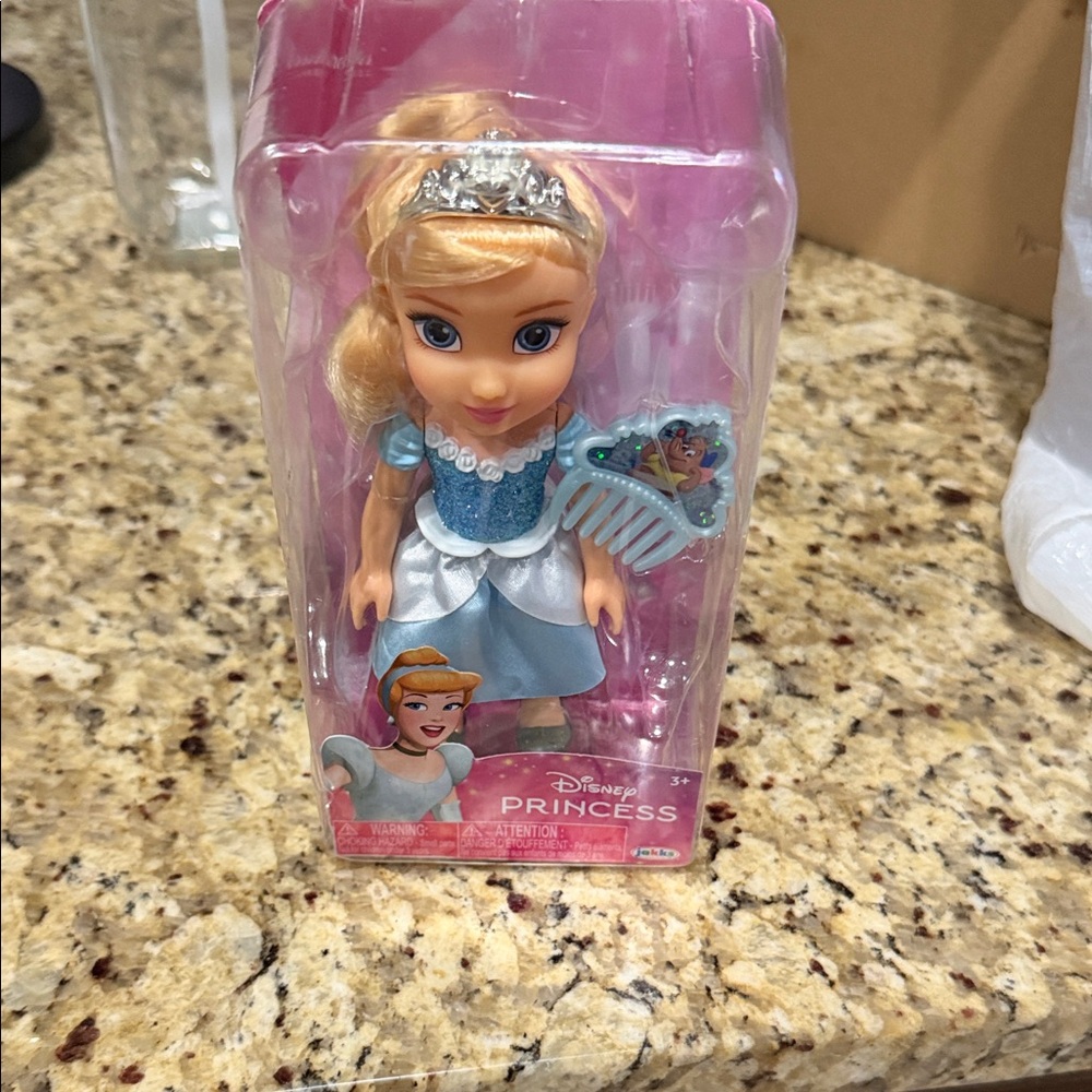 Disney Cinderella Mini Doll with Blue Dress and Silver Tiara
